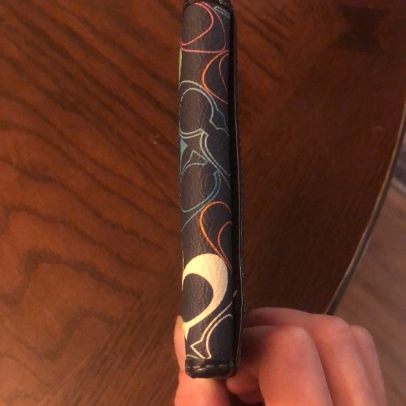 Rare Coach Chelsea Multi Colour C Navy Blue Wallet ID Card Holder Mini NWT - Picture 4 of 8